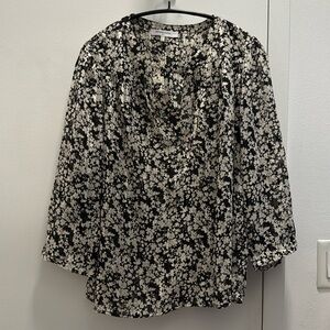 Gerard Darel bracelet length sleeve semi sheer blouse